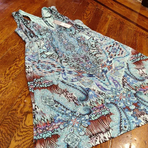 NWT Apt 9 V-Neck Flip Flop Dress Size S - Blue - Picture 3 of 6